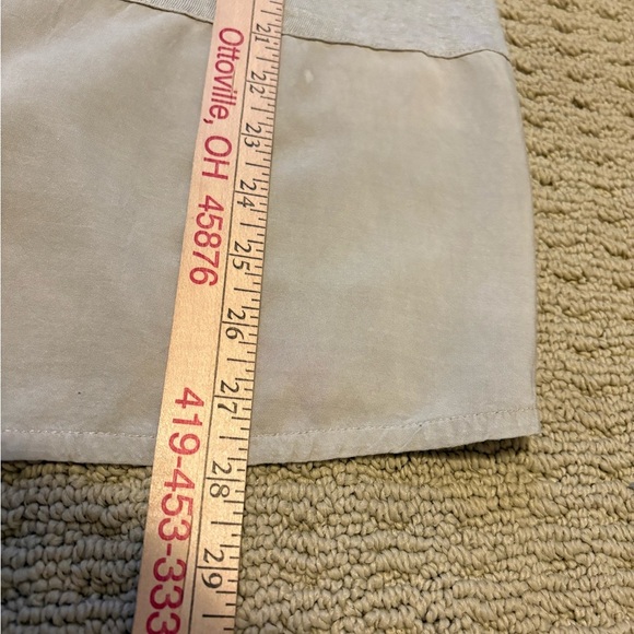 Charlie B Tan/Beige V Neck 100% Linen Short Sleeve Top Beachy Womens Size XL - Picture 10 of 11